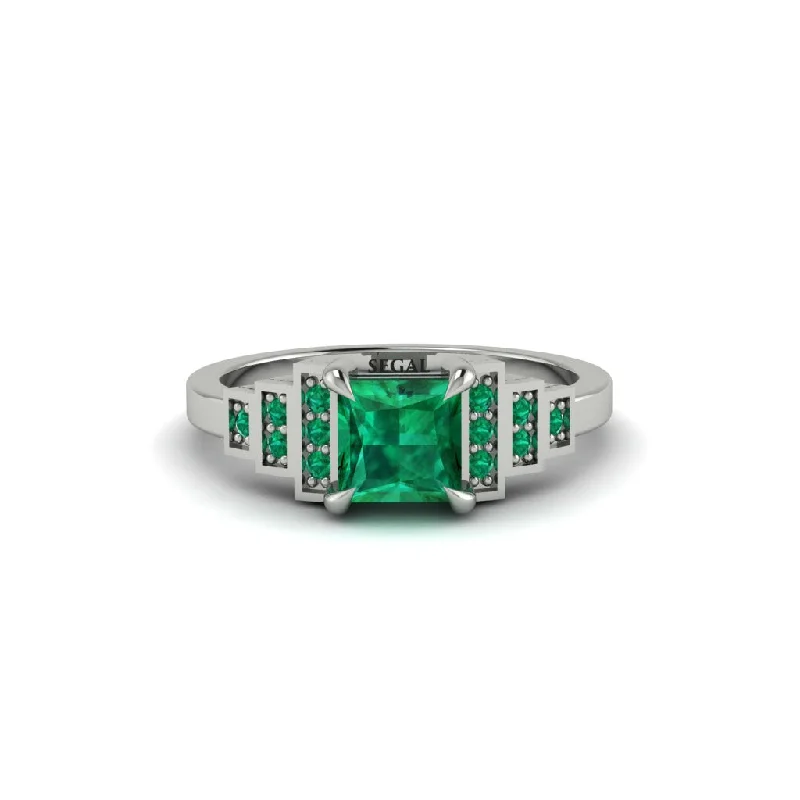 Women's engagement rings radiant-lux-Emerald Geometric Princess Cut Engagement Ring - Thea No. 21