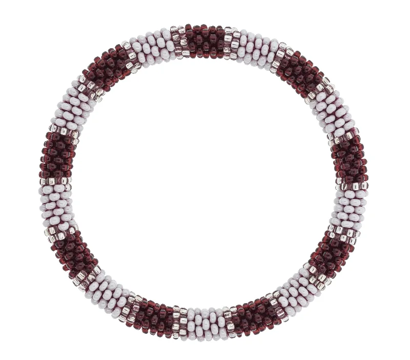 Women's bracelets striking-gemstone-Game Day Roll-On® Bracelet <br> Maroon & White