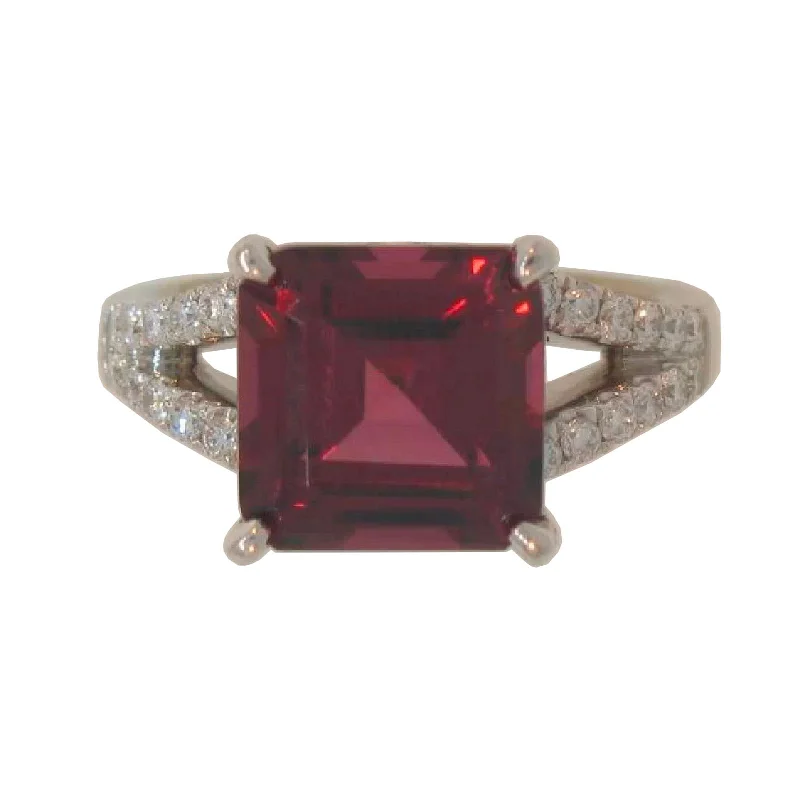 Women's rings gentle-gem-Garnet & Diamond Pastel Ring