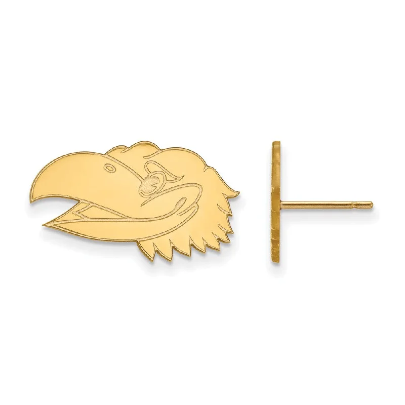 Women's earrings gentle-chic-10k Yellow Gold University of Kansas Small Mascot Head Post Earrings