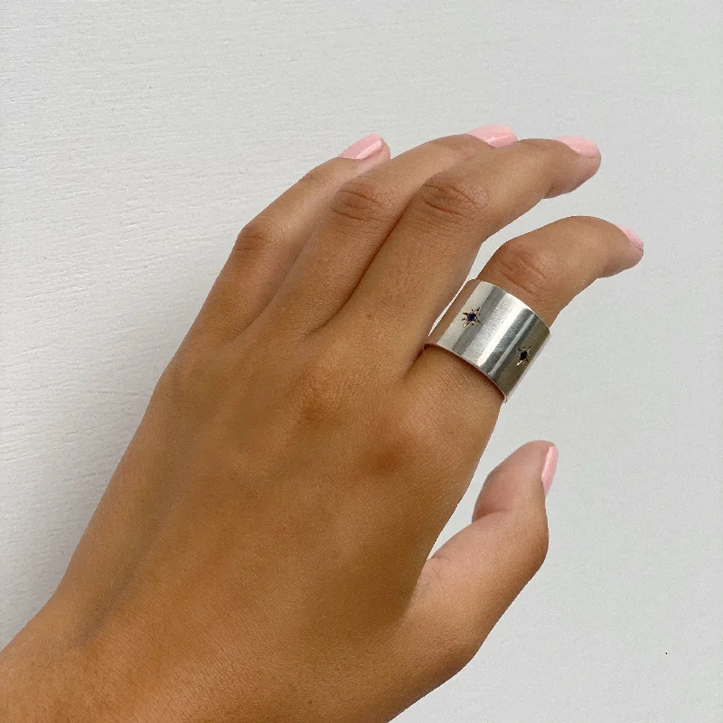 Women's rings arched-MONICA CIGAR BAND RING