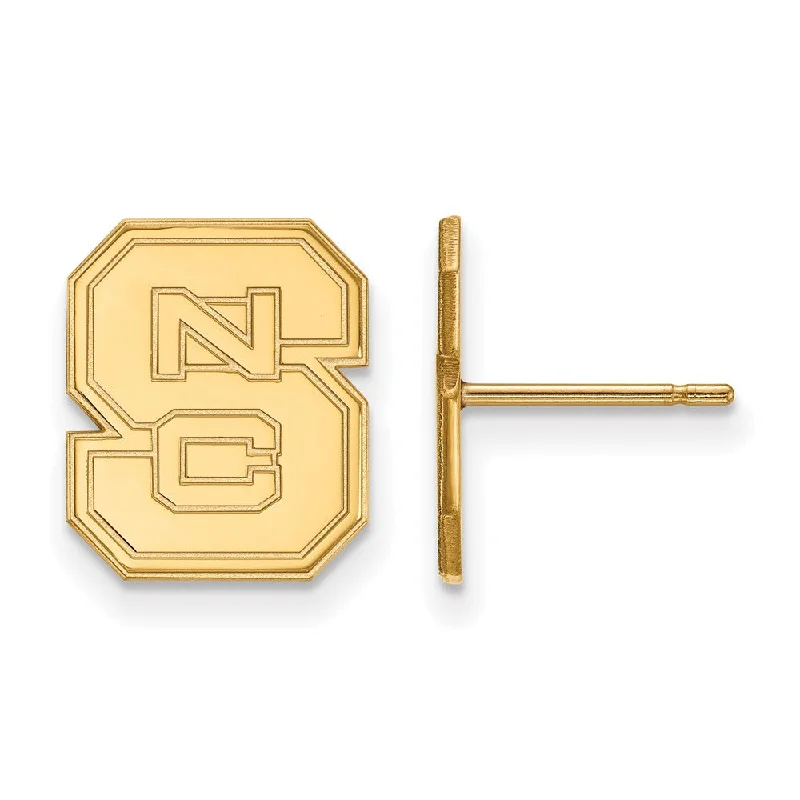 Women's earrings chic-gift-10k Yellow Gold North Carolina State 'NCS' Post Earrings