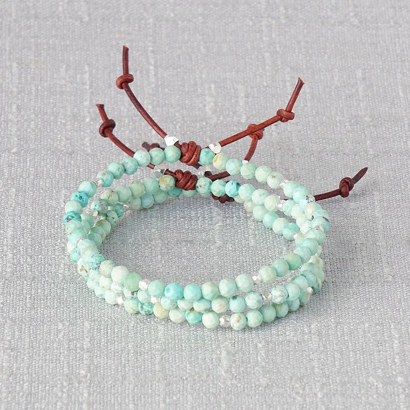 Women's bracelets gentle-glow-Tiny Mantras Bracelet - Peru Turquoise | Daily Intention Bracelet