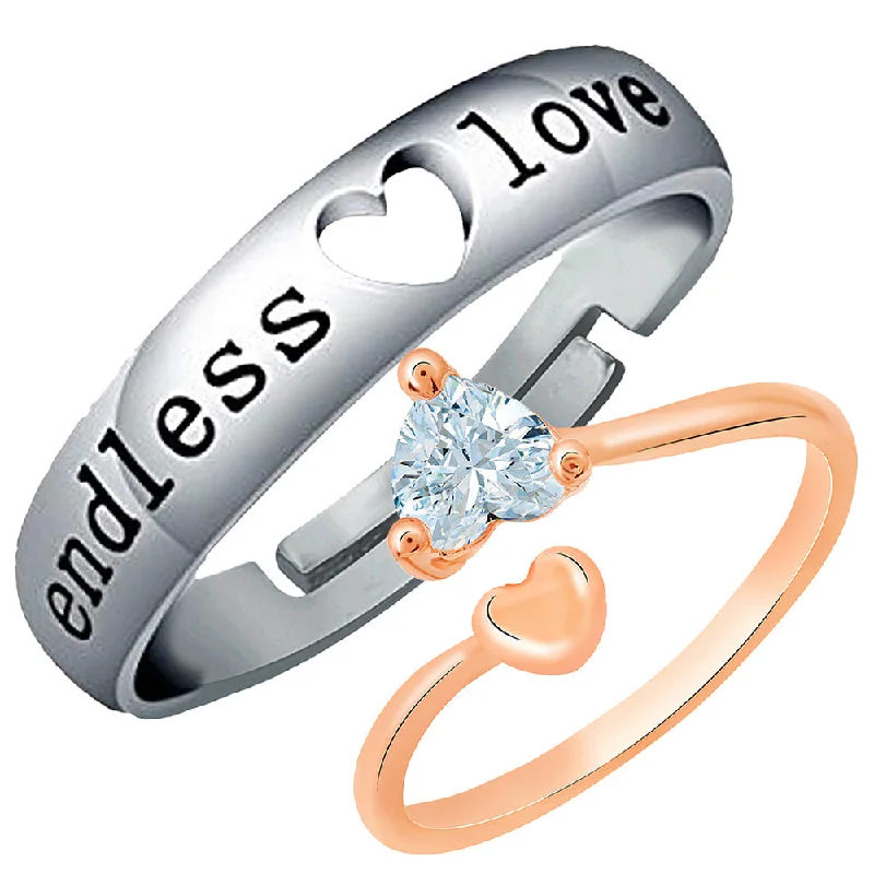 Women's rings contemporary-band-Darshana Jewels  Adjustable Couple Ring