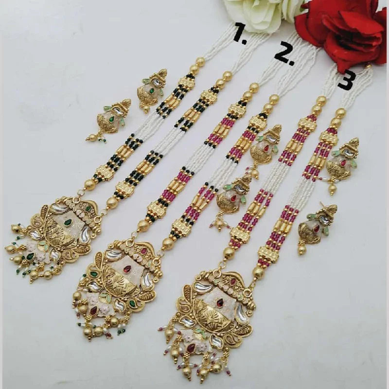 Women's necklaces love-gem-FS Collection Gold Plated Long Necklace Set (1 Piece Only Assorted Design)