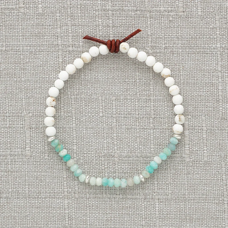 Women's bracelets fine-classic-Dream Big Bracelet - Peru Amazonite | Tiny Stacker