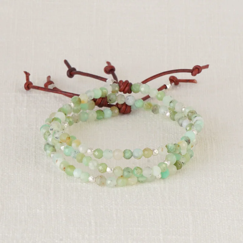 Women's bracelets radiant-gem-Tiny Mantras Bracelet - Chrysoprase | Daily Intention Bracelet