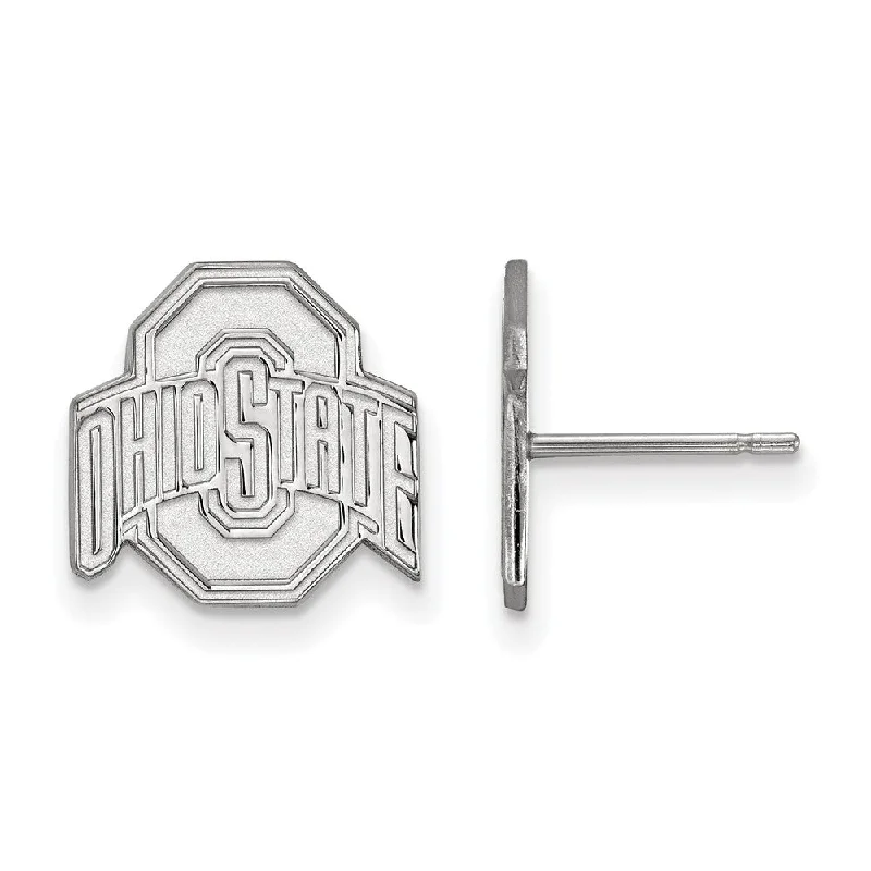 Women's earrings gentle-hoop-Sterling Silver Ohio State University Small Logo Post Earrings