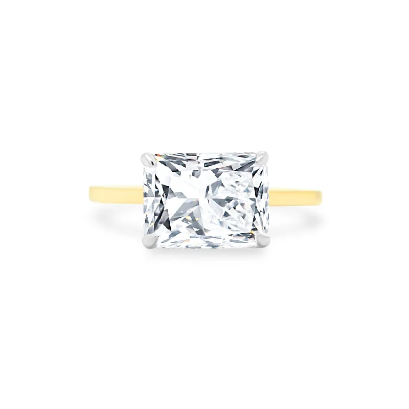 Women's rings topaz-East West Radiant Cut Solitaire