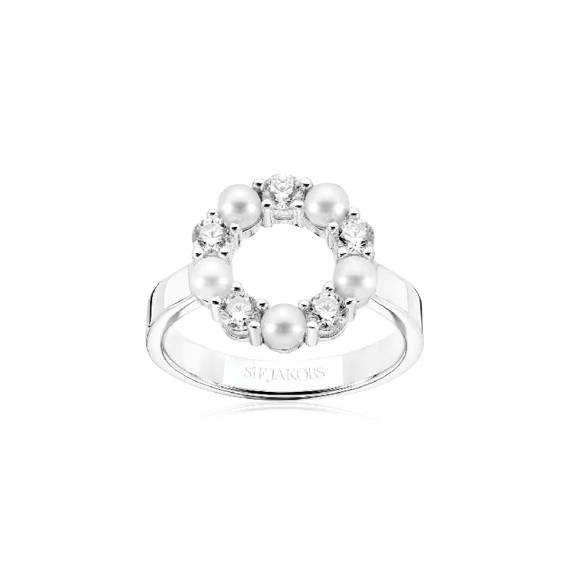 Women's rings slim-profile-Ring Biella Perla