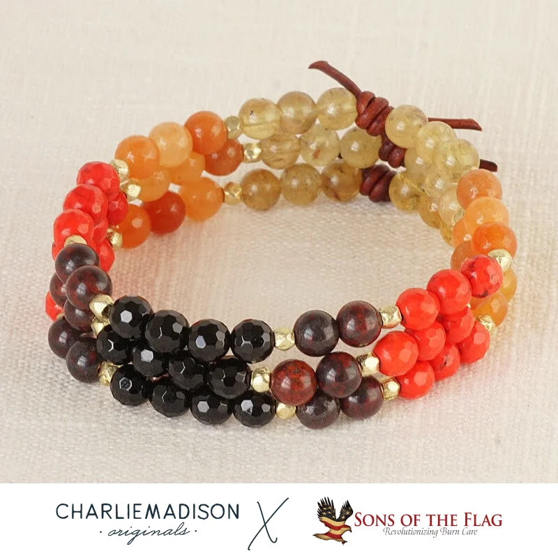 Women's bracelets artisan-finish-Brighter Than the Fire Mini Bracelet | Sons of the Flag X Charliemadison Collaboration