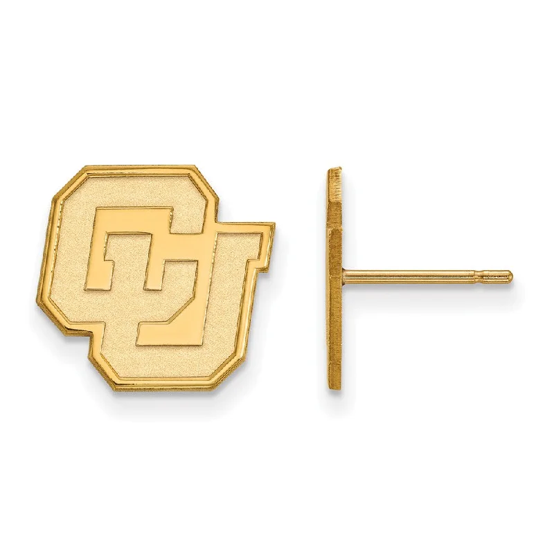 Women's earrings artisan-gem-10k Yellow Gold University of Colorado Small 'CU' Post Earrings