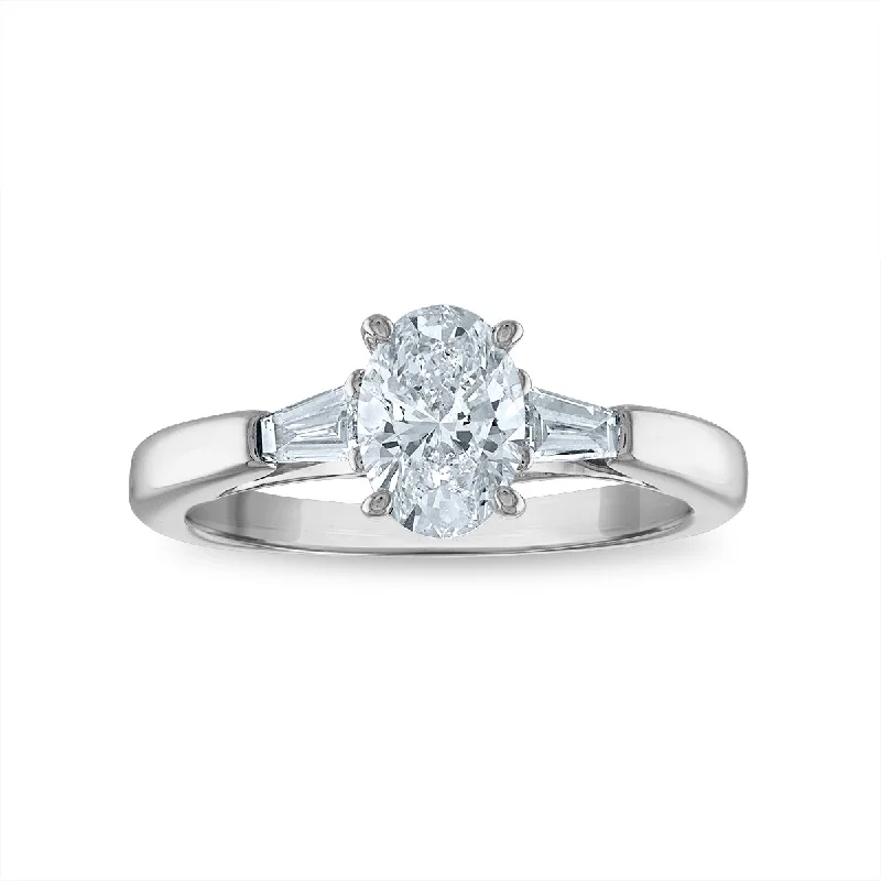 Women's engagement rings delicate-luxury-Signature EcoLove Diamond Dreams 1 1/5 CTW Lab Grown Diamond Engagement Ring in 14KT White Gold