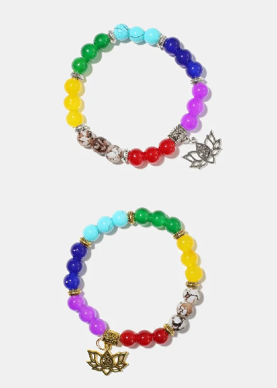 Women's bracelets gentle-glow-Chakra Multi Bead Bracelet