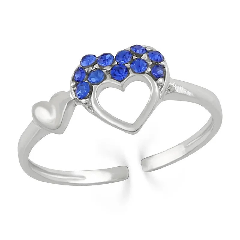 Women's rings gentle-band-Darshana Jewels Silver Plated Austrian Stone Adjustable Ring