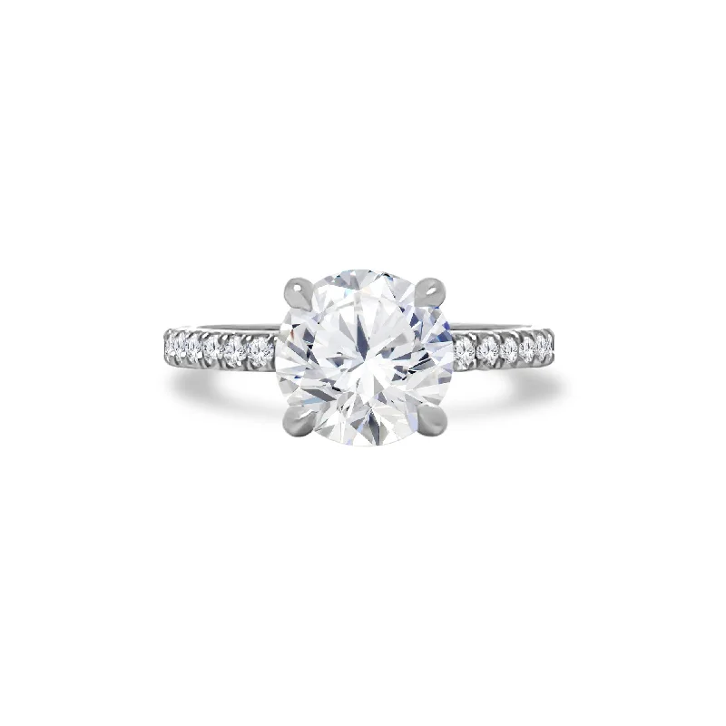 Women's rings gentle-elegance-3.01ct Round Diamond on Diamond Band