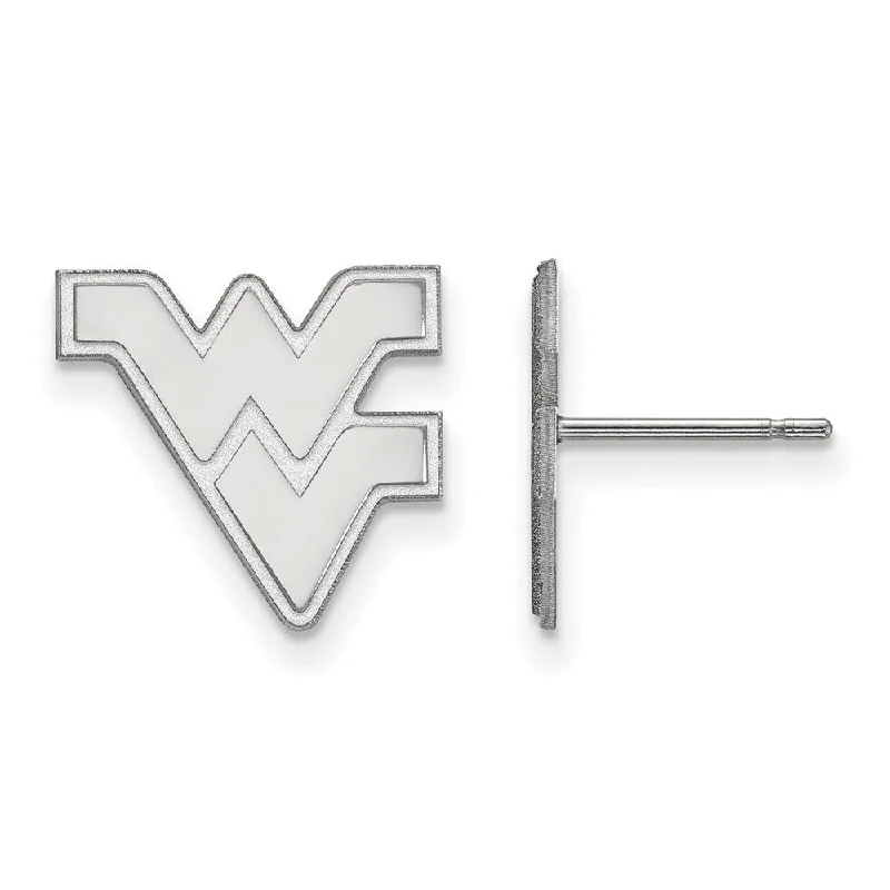 Women's earrings refined-chic-Sterling Silver West Virginia University Small Post Earrings