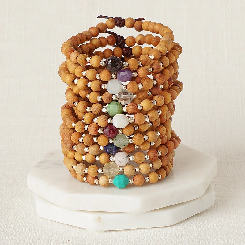 Women's bracelets radiant-gem-Birthstone Mini Bracelets | Gemstone Prism & Sandalwood Bracelets