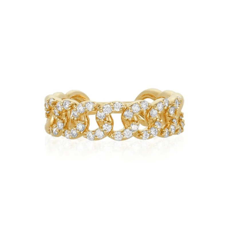 Women's rings daily-glow-Pave Chain Link Ring