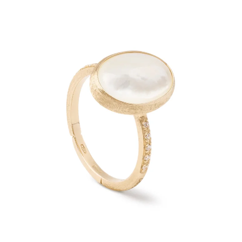 Women's rings contemporary-Siviglia Mother-Of-Pearl & Diamond Ring