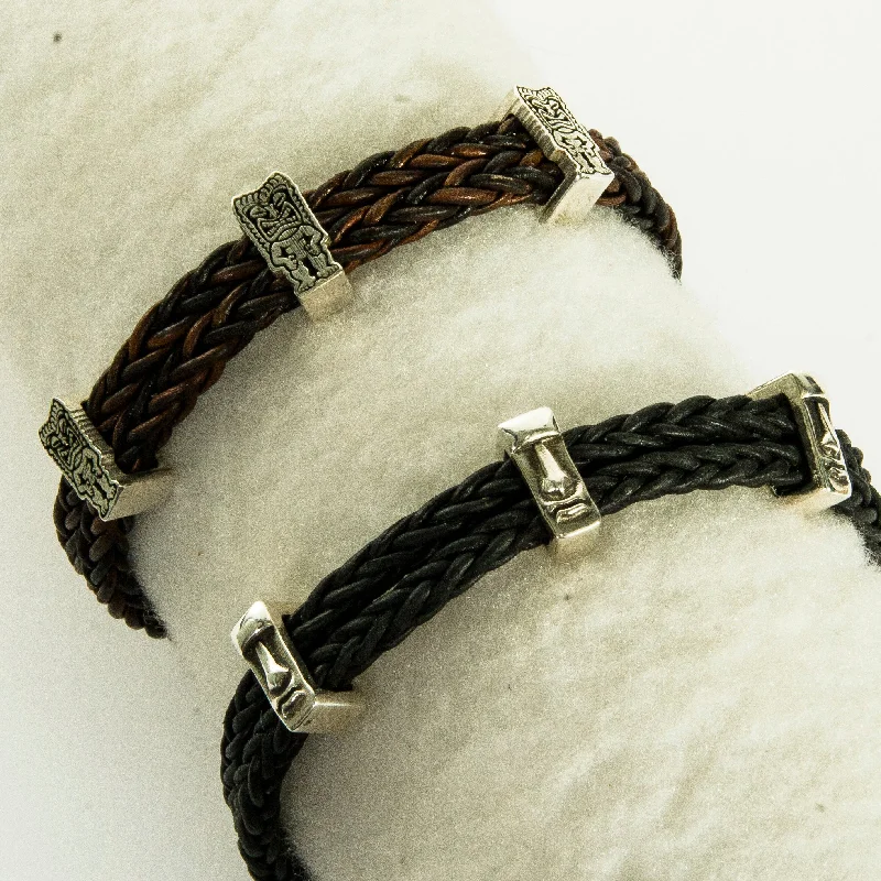 Women's bracelets enduring-style-Leather Tiki Bracelet