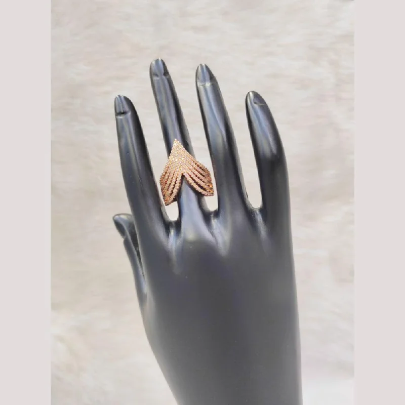 Women's rings retro-chic-Aamrapali Rose Gold Plated Austrian Stone Ring