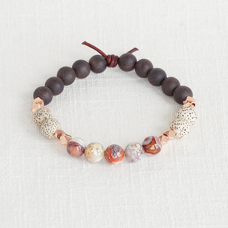 Women's bracelets striking-elegance-Perseverance - Laguna Lace Agate | Essential Oil Diffuser Bracelet