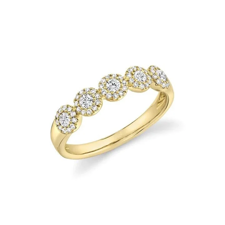 Women's rings retro-glam-Diamond Halo Band