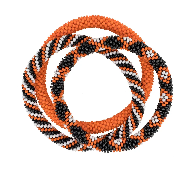 Women's bracelets artisan-cuff-Game Day Roll-On® Bracelets <br> Orange & Black