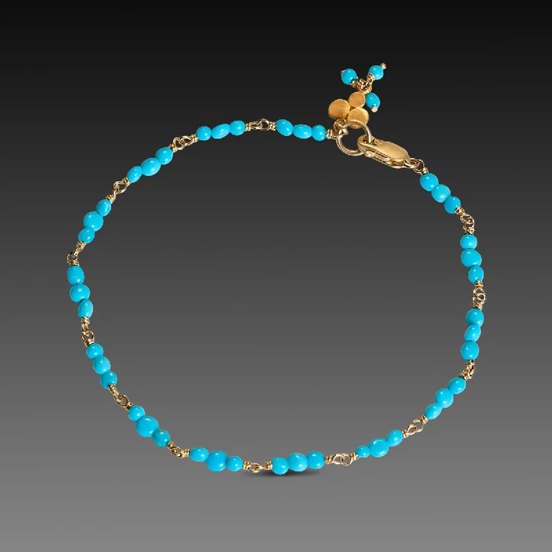 Women's bracelets evening-chic-Arizona Turquoise & Gold Bracelet