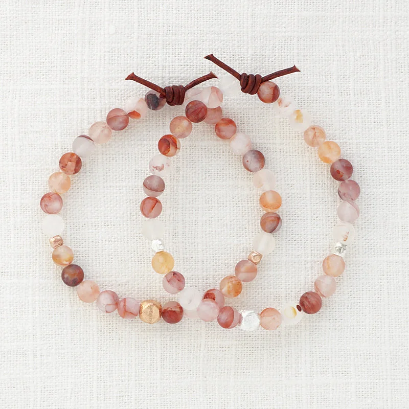 Women's bracelets love-stone-Peach Quartz Affirmation Mini Bracelet | Choose your Affirmation