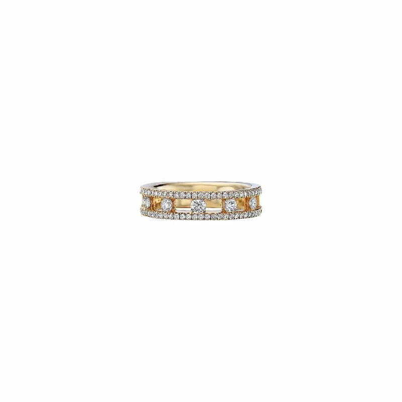 Women's rings high-silver-Diamond Air Band