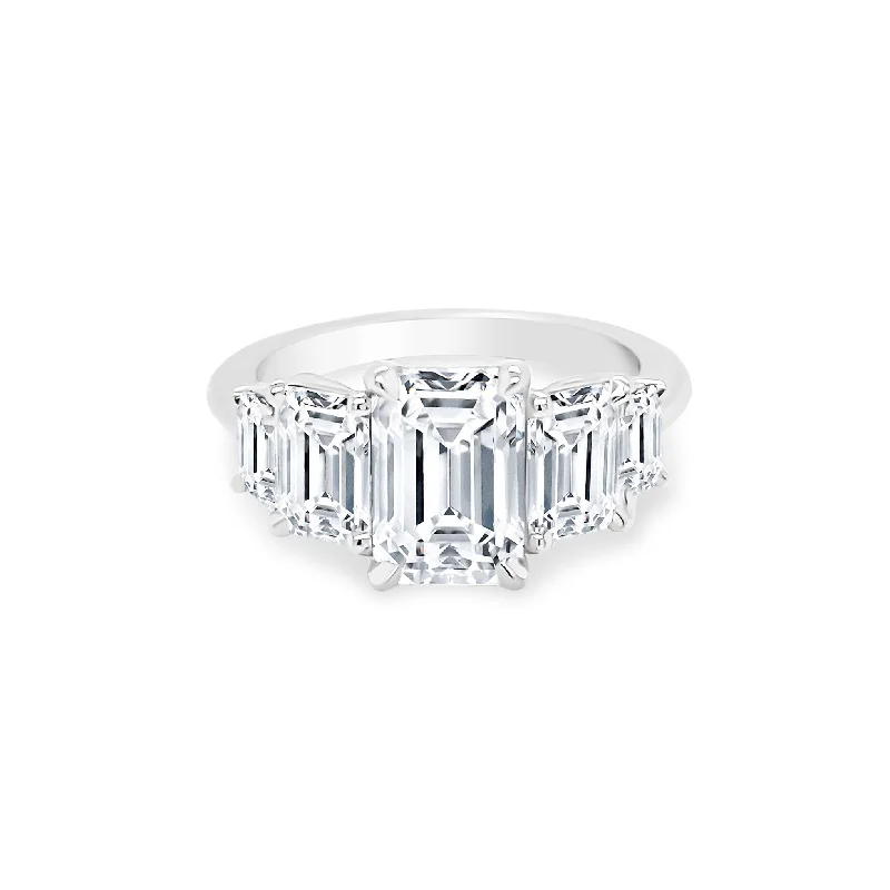 Women's rings refined-blush-Emerald Cut with Double Emerald Cut Side Stones