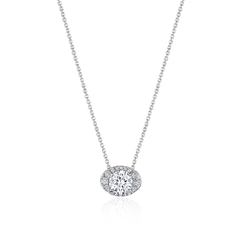 Women's necklaces topaz-TACORI Bloom | 17" Horizontal Oval Bloom Diamond Necklace FP811HRDOV55