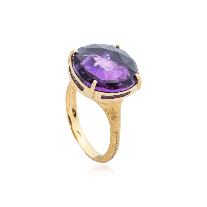 Women's rings chic-gift-18k Yellow Gold Amethyst Jaipur Ring