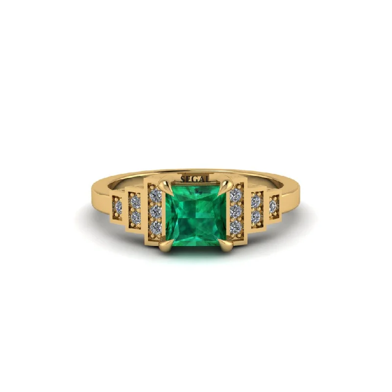 Women's engagement rings dazzling-grace-Emerald Geometric Princess Cut Engagement Ring - Thea No. 4