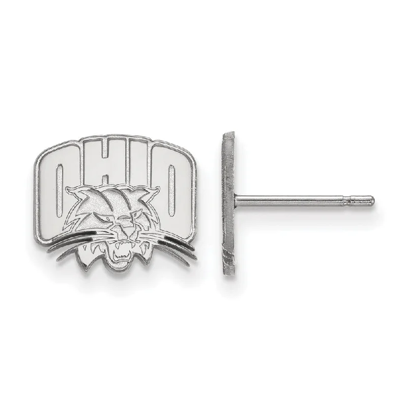 Women's earrings sleek-surface-Sterling Silver Ohio University XS (Tiny) Logo Post Earrings