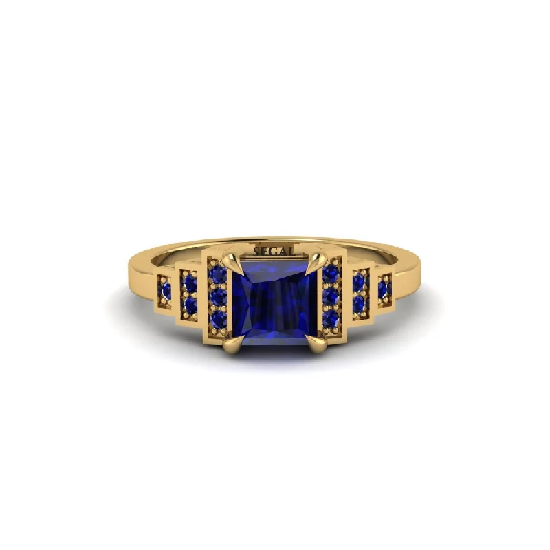 Women's engagement rings dazzling-gem-Sapphire Geometric Princess Cut Engagement Ring - Thea No. 73