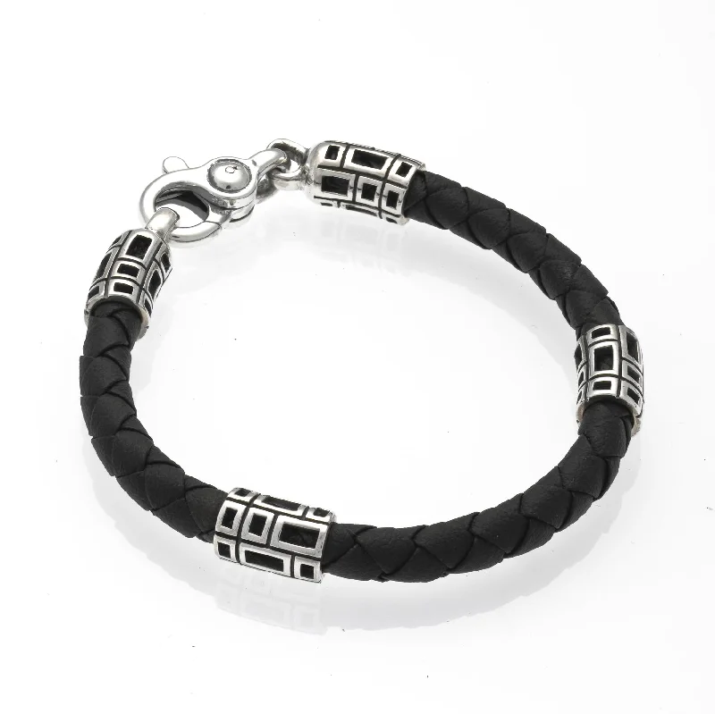 Women's bracelets radiant-stone-Finestra Leather Bracelet