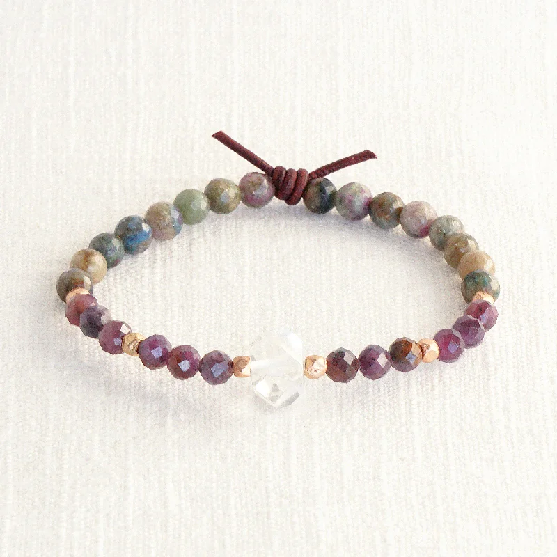 Women's bracelets love-inspired-Soul Sister Mini Bracelet - Ruby | Gemstone Friendship Bracelet