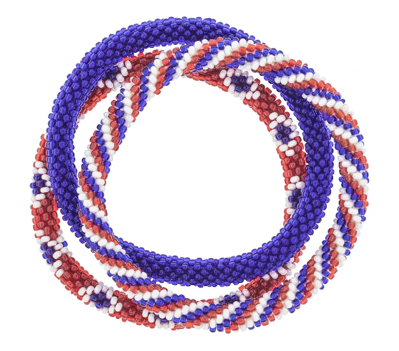 Women's bracelets soft-style-Game Day Roll-On® Bracelets <br> Red, White, & Blue