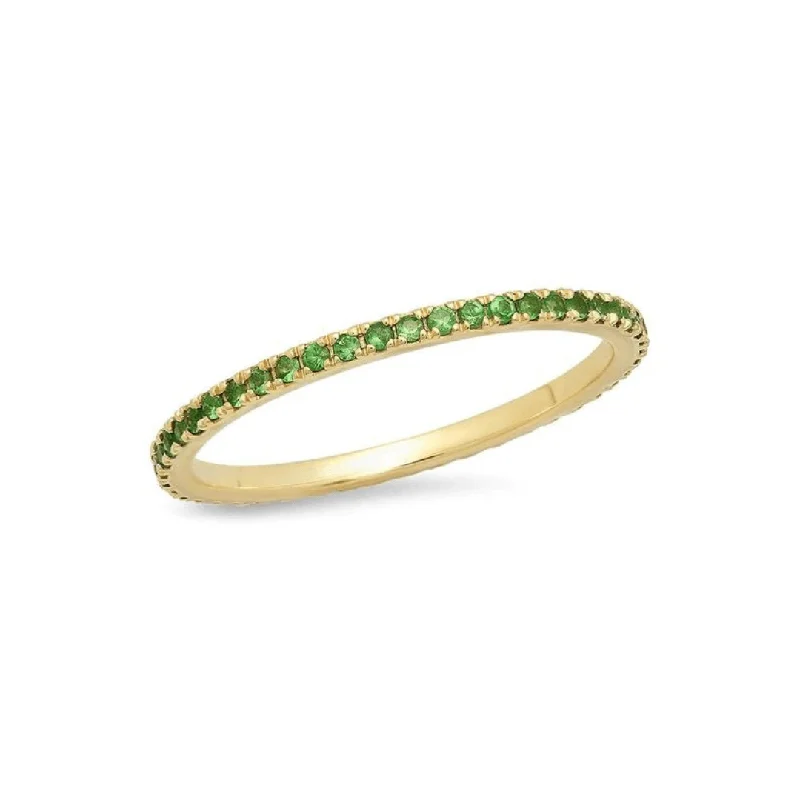 Women's rings striking-stone-Tsavorite Eternity Band