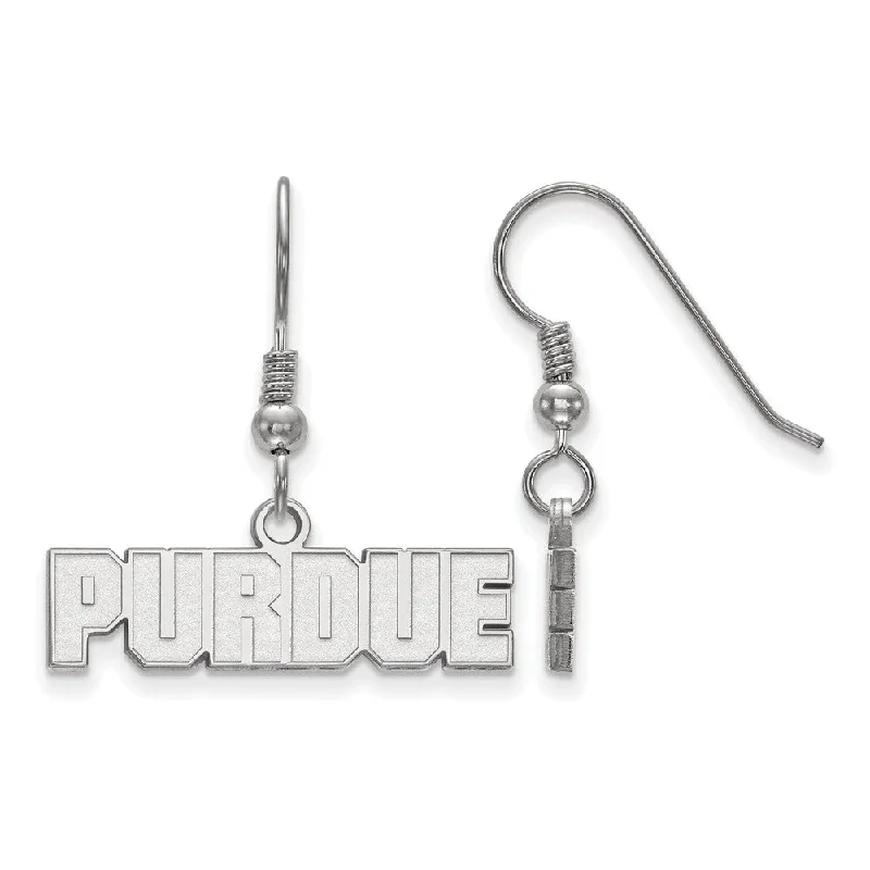 Women's earrings artisan-gem-Sterling Silver Purdue XS (Tiny) Dangle Earrings