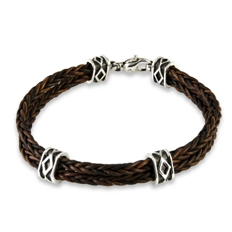 Women's bracelets slim-profile-Multi Station Leather Bracelet