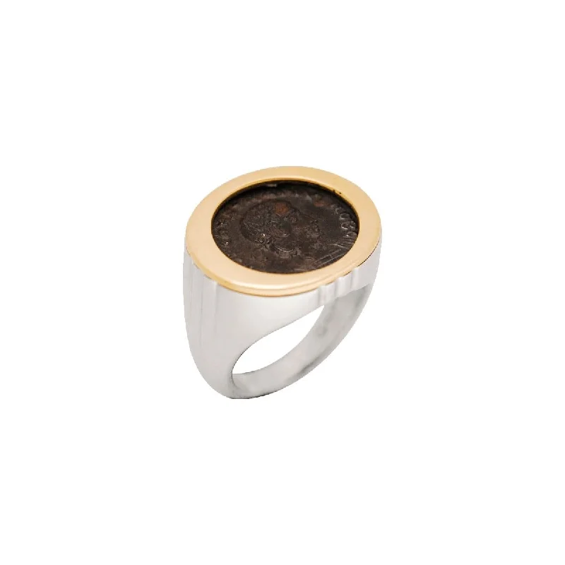 Women's rings garnet-Roman Constantius II Coin Ring