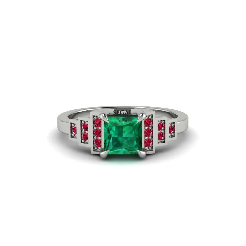 Women's engagement rings eternal-grace-Emerald Geometric Princess Cut Engagement Ring - Thea No. 51