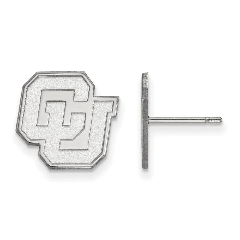 Women's earrings artisan-finish-Sterling Silver University of Colorado Small 'CU' Post Earrings