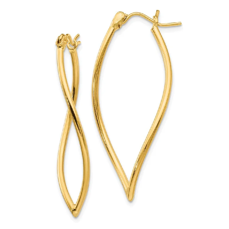 Women's earrings refined-blush-Fancy Hoop Earrings in 14k Yellow Gold, 35mm (1 3/8 Inch)