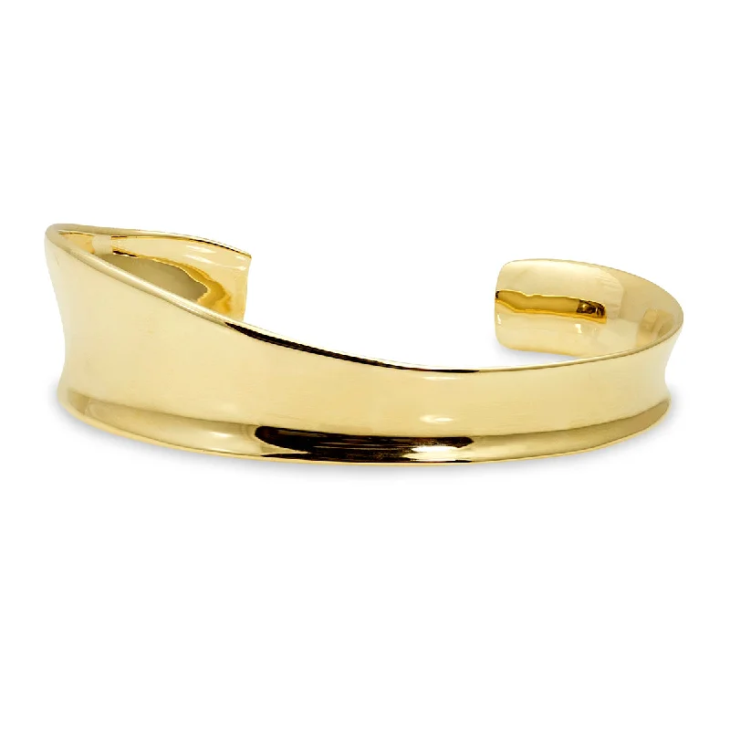 Women's bracelets contemporary-cuff-14k Gold Sculptural Cuff Bracelet