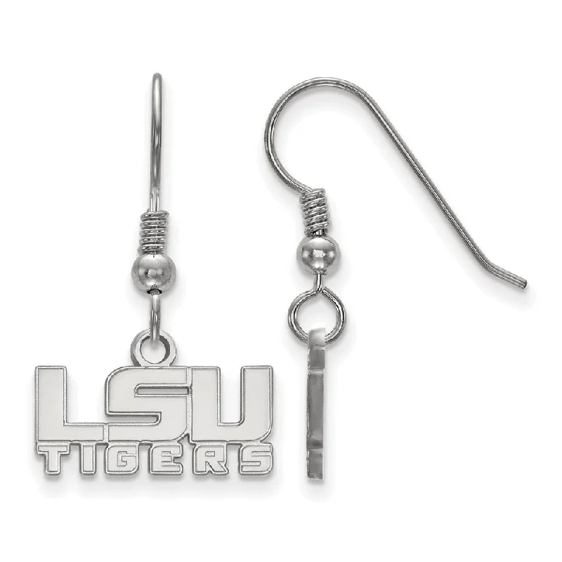 Women's earrings refined-rose-Sterling Silver Louisiana State University XS (Tiny) Dangle Earrings